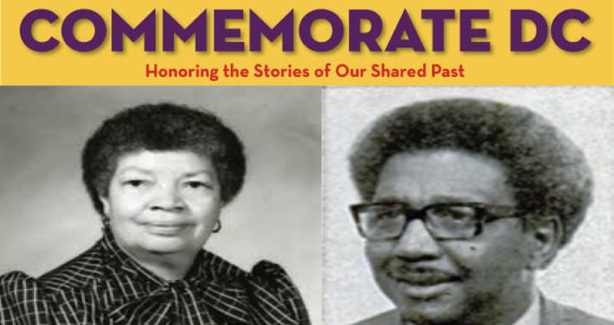 Black and white pictures of Wilhelmina Rolark and Calvin Rolark
