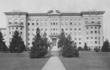 Immaculata Seminary Grayscale image of a school