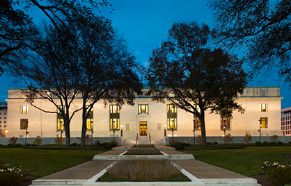 National Academy of Sciences building after dark