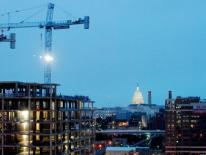 Capital Landmarks View Plane Study - DC skyline showing construction cranes Capital Landmarks View Plane Study - DC skyline showing construction cranes
