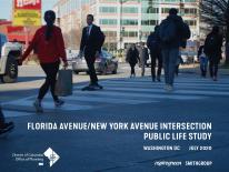 Cover page of Florida Avenue and New York Avenue Intersection Public Life Study showing people crossing Florida Avenue